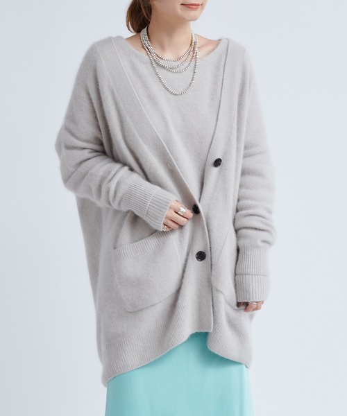 DouDou（ドゥドゥ）の「フェレットカーディガン（カーディガン/ボレロ・レディース・ライトグレー/モカ/バイオレット/グリーン・FREE）」の5枚目の写真