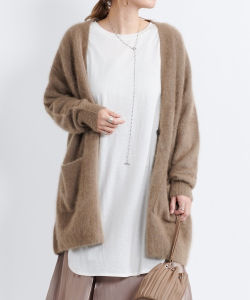 DouDou（ドゥドゥ）の「フェレットカーディガン（カーディガン/ボレロ・レディース・ライトグレー/モカ/バイオレット/グリーン・FREE）」の7枚目の写真