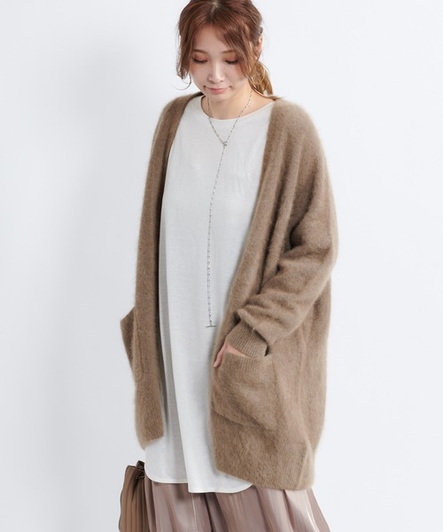 DouDou（ドゥドゥ）の「フェレットカーディガン（カーディガン/ボレロ・レディース・ライトグレー/モカ/バイオレット/グリーン・FREE）」の12枚目の写真