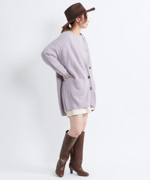 DouDou（ドゥドゥ）の「フェレットカーディガン（カーディガン/ボレロ・レディース・ライトグレー/モカ/バイオレット/グリーン・FREE）」の18枚目の写真