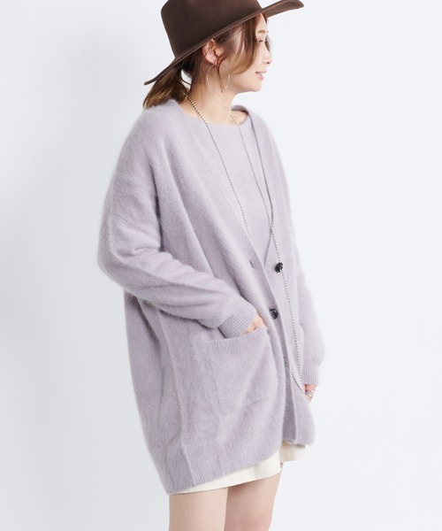 DouDou（ドゥドゥ）の「フェレットカーディガン（カーディガン/ボレロ・レディース・ライトグレー/モカ/バイオレット/グリーン・FREE）」の8枚目の写真