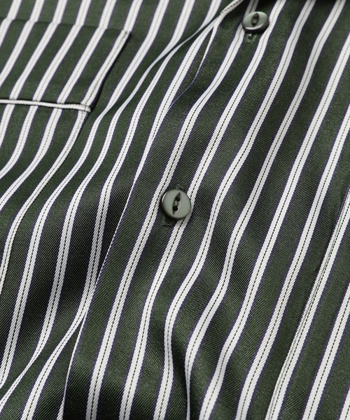 SINK kotohayokozawa（シンク コトハヨコザワ）の「SETUP STRIPE PAJAMAS（ルームウェア/パジャマ・レディース・グリーン/ブラウン・L/M）」の12枚目の写真