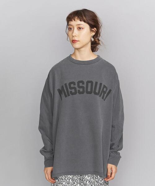 BEAUTY&YOUTH UNITED ARROWS（ビューティーアンドユースユナイテッドアローズ）の「BY ロゴプリントロングスリーブTシャツ（Tシャツ/カットソー・レディース・オフホワイト/ダークグレー・FREE）」の3枚目の写真