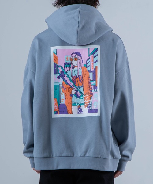 WEGO(ウィゴー)の「WEGO/レトロヒューマンロゴプルパーカー(パーカー・メンズ・サックスブルー/アイボリー/スミクロ/グリーン・MEDIUM/LARGE)」の12枚目の写真