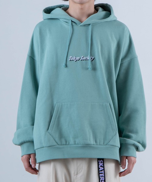 WEGO(ウィゴー)の「WEGO/レトロヒューマンロゴプルパーカー(パーカー・メンズ・サックスブルー/アイボリー/スミクロ/グリーン・MEDIUM/LARGE)」の9枚目の写真