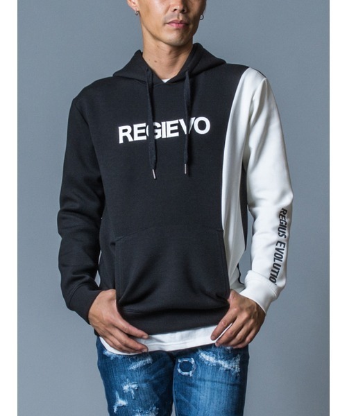 REGIEVO(レジエボ)の「【REGIEVO】REGIEVOロゴ入りパーカー スポーティーアスレジャー セットアップ(パーカー・メンズ・ブラック/グレー・M/L/S/XL)」の14枚目の写真