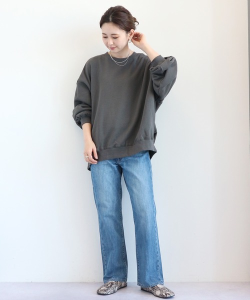 AMERICAN HOLIC（アメリカンホリック）の「ドロップショルダー裏毛プルオーバー ＊●（スウェット・レディース・チャコールグレー/オフホワイト/ミント/ラベンダー/ライトベージュ・MEDIUM/LARGE）」の19枚目の写真