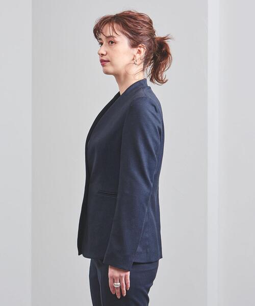 【美品】UNITED ARROWSネイビー ノーカラー ジャケット＆パンツ UNITED ARROWS（ユナイテッドアローズ）の「UBC ツイル