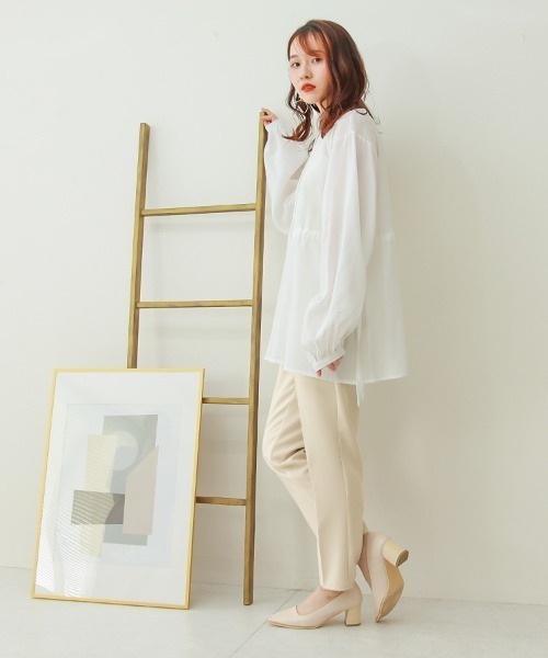 Social GIRL（ソーシャルガール）の「ハイウエストタックテーパードパンツ（スラックス・レディース・ブラック/サックスブルー/ピンク/サンドベージュ/ブルーグリーン・M/L）」の18枚目の写真