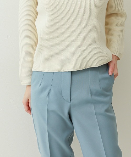 Social GIRL（ソーシャルガール）の「ハイウエストタックテーパードパンツ（スラックス・レディース・ブラック/サックスブルー/ピンク/サンドベージュ/ブルーグリーン・M/L）」の22枚目の写真