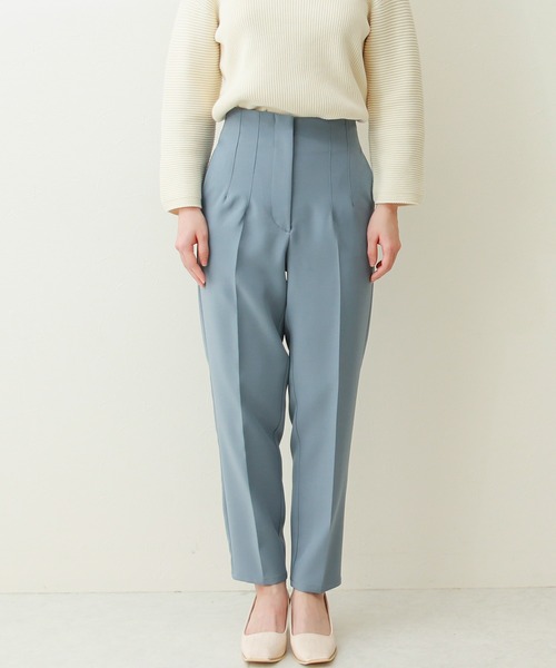 Social GIRL（ソーシャルガール）の「ハイウエストタックテーパードパンツ（スラックス・レディース・ブラック/サックスブルー/ピンク/サンドベージュ/ブルーグリーン・M/L）」の7枚目の写真