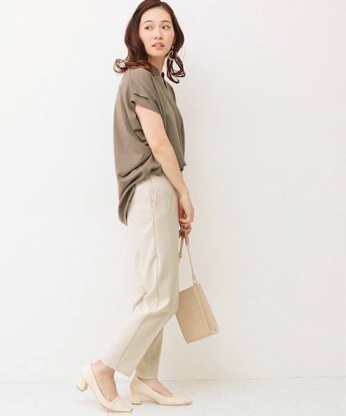 Social GIRL（ソーシャルガール）の「ハイウエストタックテーパードパンツ（スラックス・レディース・ブラック/サックスブルー/ピンク/サンドベージュ/ブルーグリーン・M/L）」の11枚目の写真