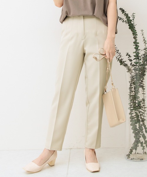 Social GIRL（ソーシャルガール）の「ハイウエストタックテーパードパンツ（スラックス・レディース・ブラック/サックスブルー/ピンク/サンドベージュ/ブルーグリーン・M/L）」の10枚目の写真