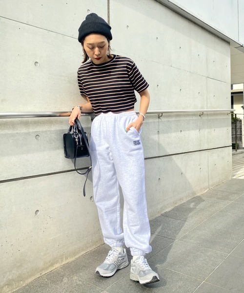 WHO'S WHO gallery（フーズフーギャラリー）の「リブボーダーTEE（Tシャツ/カットソー・レディース・ブラック/オフホワイト/ベージュ/グレー/サックスブルー・FREE）」の9枚目の写真