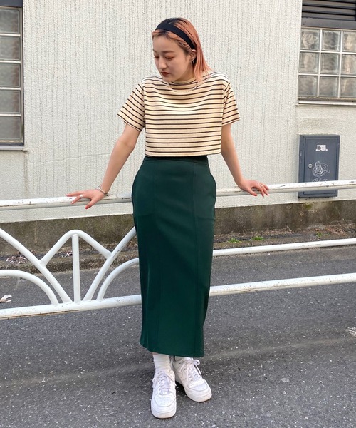 WHO'S WHO gallery（フーズフーギャラリー）の「リブボーダーTEE（Tシャツ/カットソー・レディース・ブラック/オフホワイト/ベージュ/グレー/サックスブルー・FREE）」の14枚目の写真