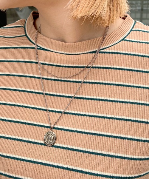 WHO'S WHO gallery（フーズフーギャラリー）の「リブボーダーTEE（Tシャツ/カットソー・レディース・ブラック/オフホワイト/ベージュ/グレー/サックスブルー・FREE）」の21枚目の写真