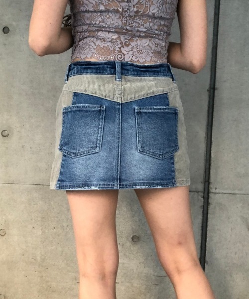 ENVYM（アンビー）の「コーデュロイスウィッチングＦＳＫ（スカート・レディース・ベージュ/グレー・S/M）」の4枚目の写真