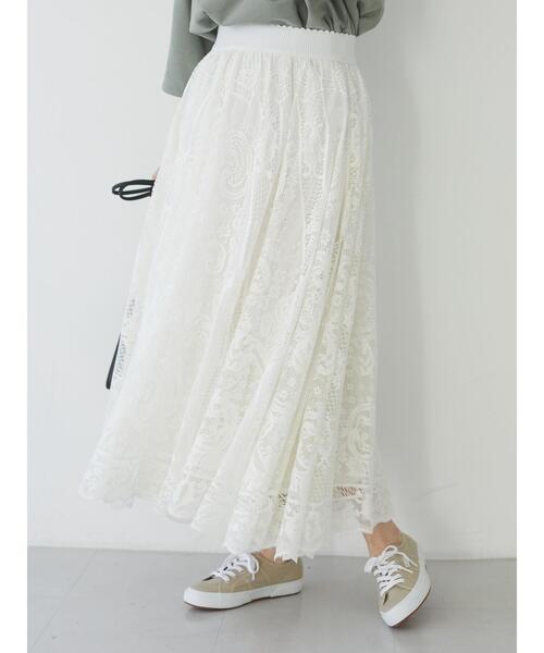 Sugar spoon（シュガースプーン）の「・SUGAR SPOON レースサークルスカート＊（スカート・レディース・ブラック/アイボリー/モカ・FREE）」の5枚目の写真