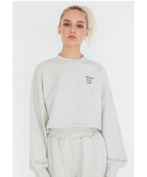 ALEXIA STAM | Logo Plain Long Sleeve Cropped Sweatshirt/ロゴプレーンロングスリーブクロップドスウェットシャツ(スウェット)