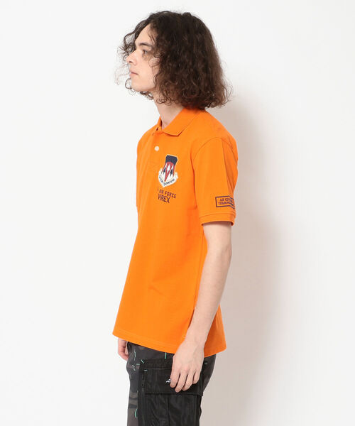 ヴィンテージポロシャツ　刺繍ロゴ　アイボリー　オレンジ　Tシャツ　XL ポロアッスンU.S.POLOASSN半袖ポロシャツロゴ刺繍ワッペン
