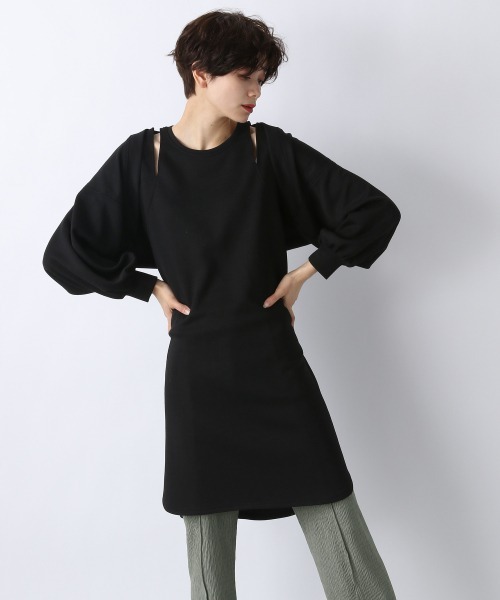 JEANASIS（ジーナシス）の「ボレロ2Pチュニック/941805（チュニック・レディース・ブラック/ホワイト・FREE）」の2枚目の写真