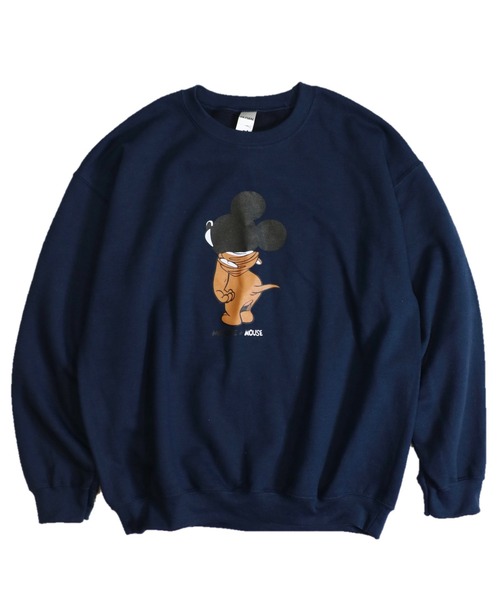 C.E.L.STORE（セルストア）の「The Fake News/ザフェイクニュース MOUSE IN MOUSE CREW SWEAT（スウェット・メンズ・ホワイト/サックスブルー/ネイビー/サンドベージュ/グレー/ブラック・SMALL/MEDIUM/LARGE/X-LARGE）」の5枚目の写真