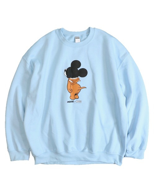C.E.L.STORE（セルストア）の「The Fake News/ザフェイクニュース MOUSE IN MOUSE CREW SWEAT（スウェット・メンズ・ホワイト/サックスブルー/ネイビー/サンドベージュ/グレー/ブラック・SMALL/MEDIUM/LARGE/X-LARGE）」の6枚目の写真