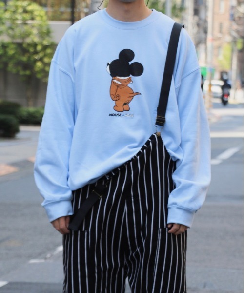 C.E.L.STORE（セルストア）の「The Fake News/ザフェイクニュース MOUSE IN MOUSE CREW SWEAT（スウェット・メンズ・ホワイト/サックスブルー/ネイビー/サンドベージュ/グレー/ブラック・SMALL/MEDIUM/LARGE/X-LARGE）」の15枚目の写真