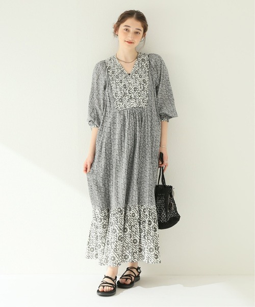 サラマリカ　COTTON LUREX DOUBLE FLOWER DRESS SARA MALLIKA/サラマリカ】 COTTON LUREX DOUBLE FLOWER：ワンピース