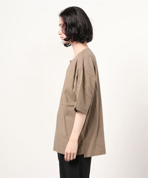 ８(eight)（エイト）の「綿麻オーバーシャツ（Tシャツ/カットソー・メンズ・サンドベージュ/ブラウン系その他/ブルー系その他/ブラック・MEDIUM/LARGE）」の5枚目の写真