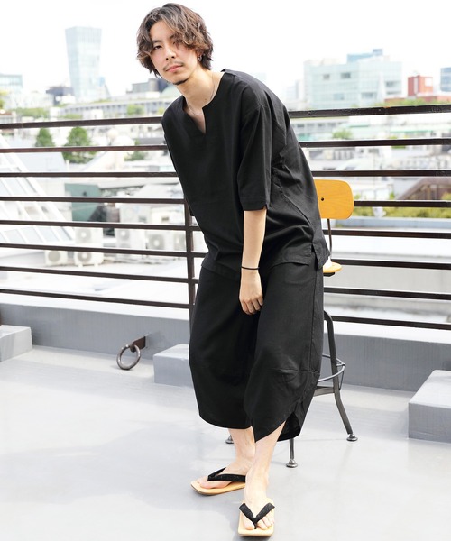 ８(eight)（エイト）の「綿麻オーバーシャツ（Tシャツ/カットソー・メンズ・サンドベージュ/ブラウン系その他/ブルー系その他/ブラック・MEDIUM/LARGE）」の11枚目の写真