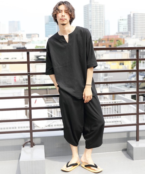 ８(eight)（エイト）の「綿麻オーバーシャツ（Tシャツ/カットソー・メンズ・サンドベージュ/ブラウン系その他/ブルー系その他/ブラック・MEDIUM/LARGE）」の13枚目の写真