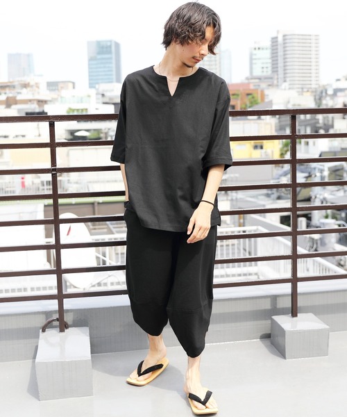 ８(eight)（エイト）の「綿麻オーバーシャツ（Tシャツ/カットソー・メンズ・サンドベージュ/ブラウン系その他/ブルー系その他/ブラック・MEDIUM/LARGE）」の14枚目の写真