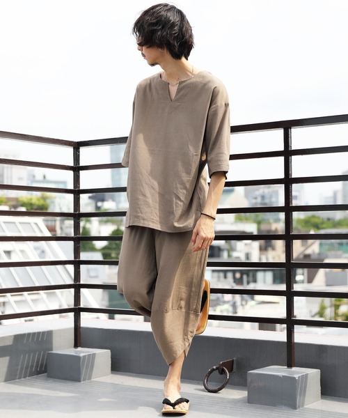 ８(eight)（エイト）の「綿麻オーバーシャツ（Tシャツ/カットソー・メンズ・サンドベージュ/ブラウン系その他/ブルー系その他/ブラック・MEDIUM/LARGE）」の22枚目の写真