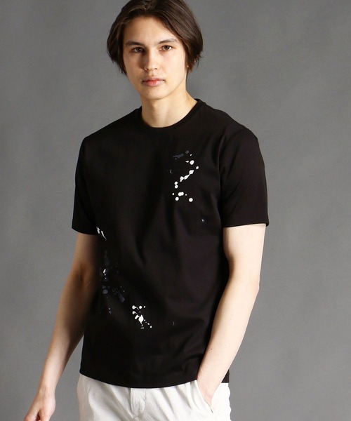 MONSIEUR NICOLE（ムッシュニコル）の「ロゴ＆ペイントプリントＴシャツ（Tシャツ/カットソー・メンズ・ライトグレー/ブラック/ホワイト・MEDIUM/LARGE/X-LARGE）」の3枚目の写真