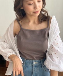 moment+ | 【2021S/S New Arrival】綿100％フライス.スクエアネックキャミソール(キャミソール)