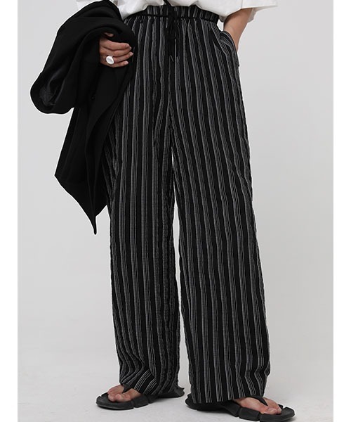MASONPRINCE(メイソンプリンス)の「【MASONPRINCE】Black stripes straight barrel slacks XXK4022(スラックス・メンズ・ブラック・XL/S/L/M)」の12枚目の写真