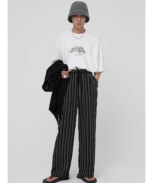 MASONPRINCE(メイソンプリンス)の「【MASONPRINCE】Black stripes straight barrel slacks XXK4022(スラックス・メンズ・ブラック・XL/S/L/M)」の13枚目の写真