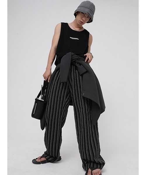MASONPRINCE(メイソンプリンス)の「【MASONPRINCE】Black stripes straight barrel slacks XXK4022(スラックス・メンズ・ブラック・XL/S/L/M)」の16枚目の写真