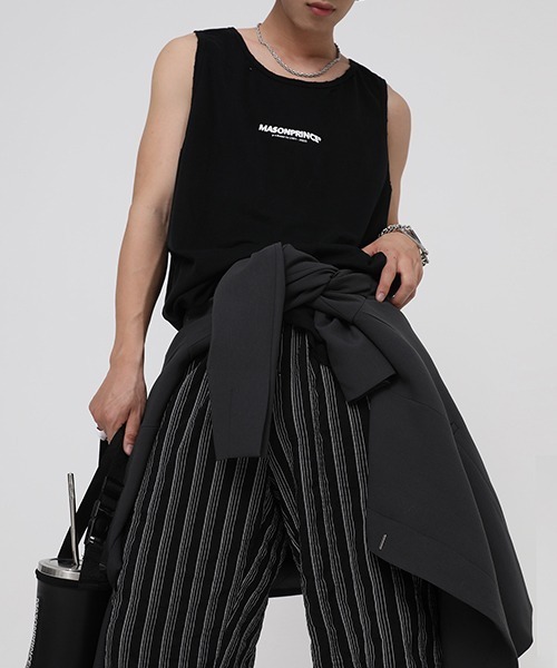 MASONPRINCE(メイソンプリンス)の「【MASONPRINCE】Black stripes straight barrel slacks XXK4022(スラックス・メンズ・ブラック・XL/S/L/M)」の17枚目の写真