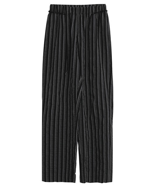 MASONPRINCE(メイソンプリンス)の「【MASONPRINCE】Black stripes straight barrel slacks XXK4022(スラックス・メンズ・ブラック・XL/S/L/M)」の2枚目の写真