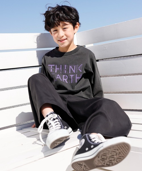 ARCH & LINE（アーチアンドライン）の「長袖 プリントTシャツ CANVAS EARTH L/S TEE （Tシャツ/カットソー・キッズ・グリーン/キャメル/スミクロ・M/L/XL/S）」の6枚目の写真