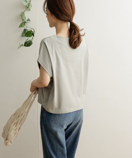 URBAN RESEARCH DOORS（アーバンリサーチドアーズ）の「ドライコットンボートネックプルオーバー（Tシャツ/カットソー・レディース・ブラック/オフホワイト/ミント・ONE）」の9枚目の写真