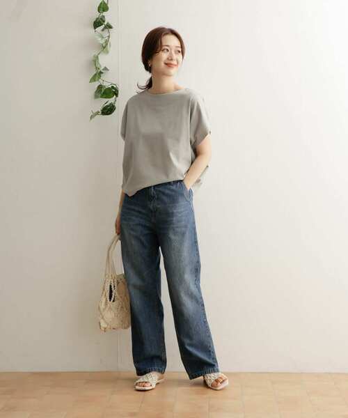 URBAN RESEARCH DOORS（アーバンリサーチドアーズ）の「ドライコットンボートネックプルオーバー（Tシャツ/カットソー・レディース・ブラック/オフホワイト/ミント・ONE）」の12枚目の写真