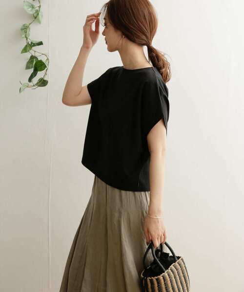 URBAN RESEARCH DOORS（アーバンリサーチドアーズ）の「ドライコットンボートネックプルオーバー（Tシャツ/カットソー・レディース・ブラック/オフホワイト/ミント・ONE）」の20枚目の写真