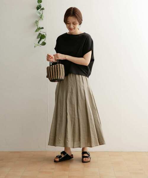 URBAN RESEARCH DOORS（アーバンリサーチドアーズ）の「ドライコットンボートネックプルオーバー（Tシャツ/カットソー・レディース・ブラック/オフホワイト/ミント・ONE）」の21枚目の写真