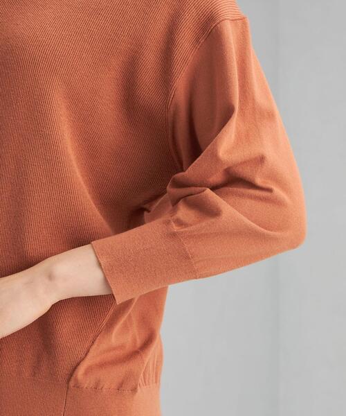 green label relaxing（グリーンレーベルリラクシング）の「カタアゼ × テンジク Vネック プルオーバー ニット -ウォッシャブル-（ニット/セーター・レディース・ネイビー/オフホワイト/オレンジ/パープル・FREE）」の10枚目の写真