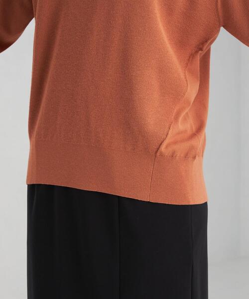 green label relaxing（グリーンレーベルリラクシング）の「カタアゼ × テンジク Vネック プルオーバー ニット -ウォッシャブル-（ニット/セーター・レディース・ネイビー/オフホワイト/オレンジ/パープル・FREE）」の11枚目の写真