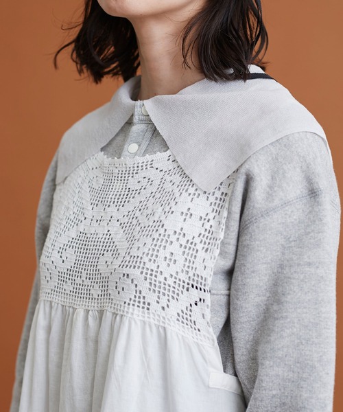 Malle（マル）の「malle コットン/リネン　レース編み　ナイトドレス（ジャンパースカート・レディース・オフホワイト/ブラック・FREE）」の17枚目の写真