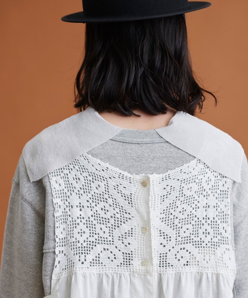 Malle（マル）の「malle コットン/リネン　レース編み　ナイトドレス（ジャンパースカート・レディース・オフホワイト/ブラック・FREE）」の8枚目の写真